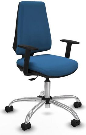 Piqueras y Crespo Piqueras Y Crespo - Elche Cp Similpiel Azul Claro Brazos 1d Base Cromada Ruedas Nailon 65mm