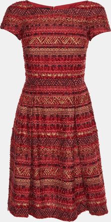 Carolina Herrera Red Striped Tweed Mini Dress