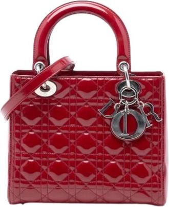 Dior Pre-owned Handbags, female, Red, Size: ONE SIZE Pre-owned Leather Handbag