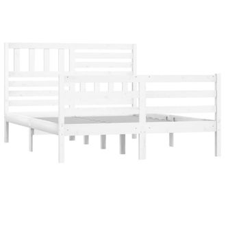 Berkfield Home Beautiful Bed Frame White Solid Wood 160x200 cm