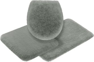 Leonique Badematte »Ransol, besonders langer Flor, sehr flauschig« Höhe 50 mm fussbodenheizungsgeeignet strapazierfähig Badteppich, Kaninchenfell-Haptik, recht