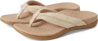 Vionic Shore Womens Slippers Beige/Gold Leather/Canvas : 10 M