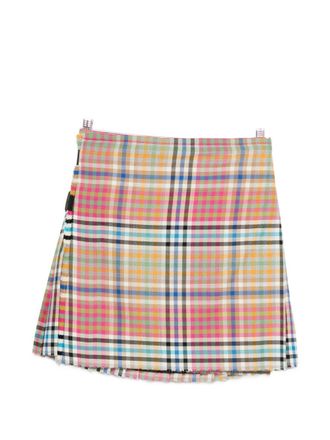 Vivienne Westwood Multicolor Plaid Skirt With Frayed Hem