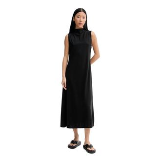 Marc O'Polo Jersey Jurk Getailleerd - Dames - Casual kleedjes - Zwart - XS - Leer - Kleedjes