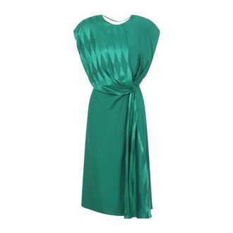 Versace Party Dresses, female, Green, Size: XS Silk Cocktail Dress