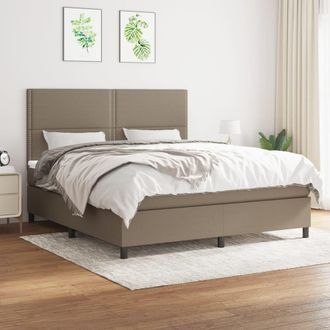 vidaXL Vidaxl - Cama Box Spring Con Colch&oacute;n Tela Gris Taupe 180x200 Cm