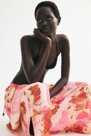 H&M Drawstring Skirt in Pink/floral at Nordstrom, Size X-Small