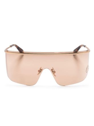 Roberto Cavalli logo-plaque oversize-frame sunglasses - women - Metal - 99 - Gold