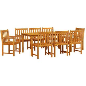 vidaXL Conjunto De Comedor De Jard&iacute;n 9 Pcs Marr&oacute;n Vidaxl