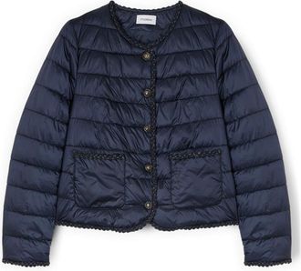 Motivi Lichtgewicht Donsjack met Bies - Dames - Winterjassen - Blauw - S - Polyester - Jassen
