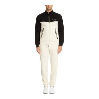 Emporio Armani Training Sets, male, White, Size: L Multicolour Drawstring Tracksuit with Logo