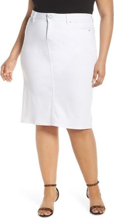 Slink Jeans Denim Midi Skirt in Clare White at Nordstrom, Size 14W