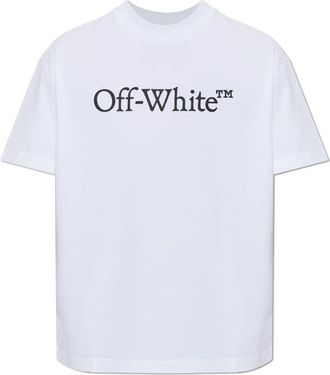 Off-white T-shirt met opgedrukte logo - Dames - T-shirts - Wit - M - Katoen - Tops