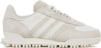 Yohji Yamamoto White Suede Low Top Sneakers - Dames - Sneakers - Beige - 36 2/3 EU - Su&egrave;de - Schoenen