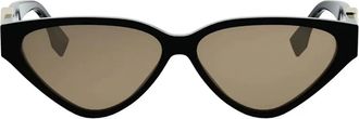 Fendi Ff Diamonds Black Cat Eye Sunglasses
