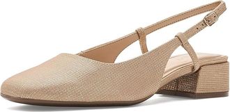 Easy Spirit Jaziel High Womens Heels Natural/Gold Leather : 6.5 W (D), Synthetic