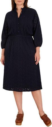 Nic+Zoe High Tea Knit Eyelet Midi Dress in Dark Indigo at Nordstrom, Size 2X