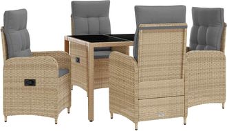 vidaXL Juego De Comedor Para Exteriores 5 Uds. Beige Y Gris Claro Vidaxl