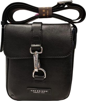 The Bridge Piccolo Crossbody Cesare Leer Zwart - Heren - Schoudertassen - Zwart - ONE Size - Leer - Tassen