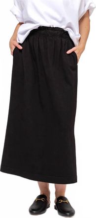 Mantra Manny Slit Midi Skirt In Black
