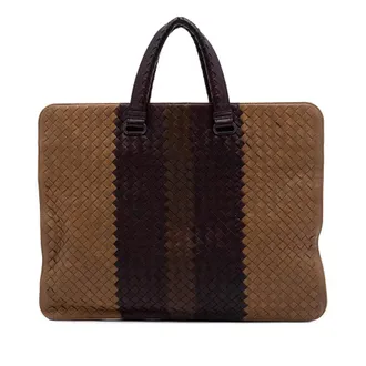 Bottega Veneta Pre-owned Bottega Veneta Nappa Intrecciato Club Fume Briefcase Unisex BZ6WWFG123GQMBT5
