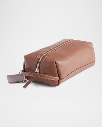 Royce Leather Monogrammed Compact Leather Toiletry Bag