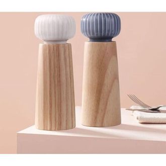 OEM Molinillo De Sal Y Pimienta De Madera Y Cer&aacute;mica - Molinillo De Pimienta Y Especias Con Ajuste Regulable