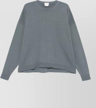 Alysi cotton panelled ribbed crew-neck jumper