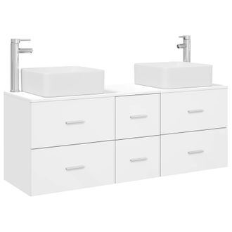 vidaXL Juego De Muebles De Ba&ntilde;o 3 Uds. Blanco 49,5 X 41 X 63 Cm Vidaxl