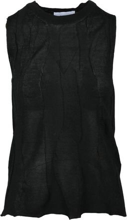 Alpha Studio Black Viscose Polyester Vest
