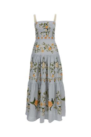 Agua Bendita Light Blue Lima Floral Dress