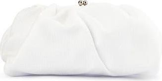 Olga Berg Queenie Woven Gathered Frame Clutch in White at Nordstrom Rack