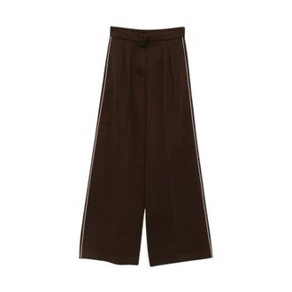 Max Mara Sponda Wijde Broek - Dames - Broeken - Bruin - Maat: M Wol