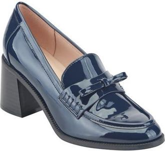 Bandolino Kaynei Faux Leather Loafer Pump in Dark Blue Patent at Nordstrom, Size 6.5