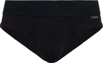 John Richmond Ondergoed, Heren, Zwart, 2Xl, Katoen, Tripack low-rise slips met logo in dezelfde kleur