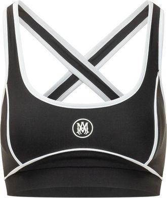Amiri Black Logo Scoop Neck Top