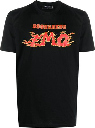 Dsquared2 graphic-print cotton T-shirt - men - Cotton - S - Black