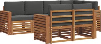 vidaXL Conjunto De Sof&aacute;s De Exterior 7 Uds. Natural Y Antracita Vidaxl