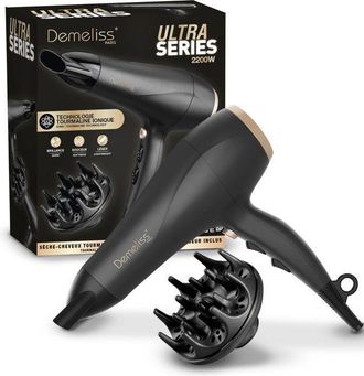 Saint Algue Secador De Pelo - Saint Algue - Demeliss Ultra Series - Difusor - 3 Temperaturas - 2200 W - Negro