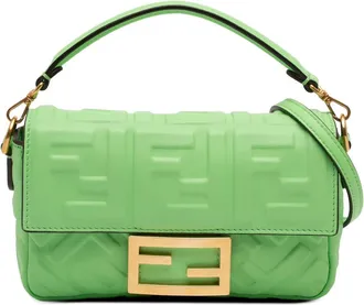 Fendi Pre-owned Fendi Mini Zucca Embossed Leather Baguette Satchel Ladies 4TM2WSQQHRHUY6VJ