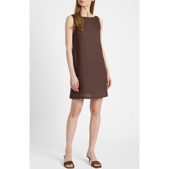 Santorelli Jaclyn Sleeveless Shift Dress in Coffee at Nordstrom, Size X-Large