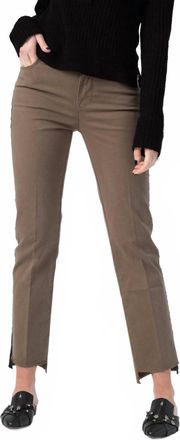 Frame Denim Le High Straight Raw Stagger Tuxedo Tape Pants In Army Green