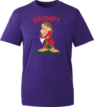 Generic Famous Fairy Tale Seven 7 Dwarfs T-Shirt, Moody Dwarfs Funny Bashful Dopey Colourful Cartoon Character Tee Tops(Purple, L)