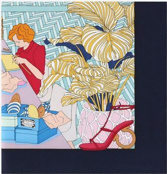 Ferragamo Quadratisches Seidentwillhalstuch Atelier