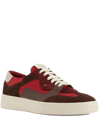 Giuseppe Zanotti Gz94 suede panelled sneakers - Red