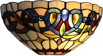 Chloe Lighting SERENITY Victorian Tiffany-style Black 1 Light Wall Sconce 12 Wide