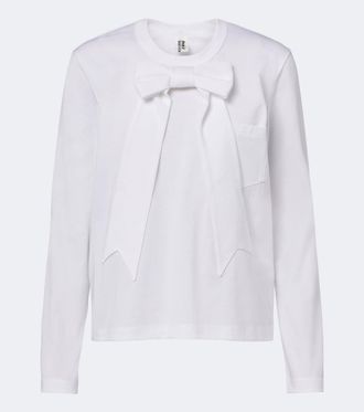Comme Des Gar&ccedil;ons Bow-detail cotton jersey top