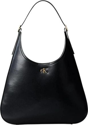Calvin Klein Archive Hardware Buckle Schoudertas - Dames - Schoudertassen - Zwart - ONE Size - Satijn - Tassen