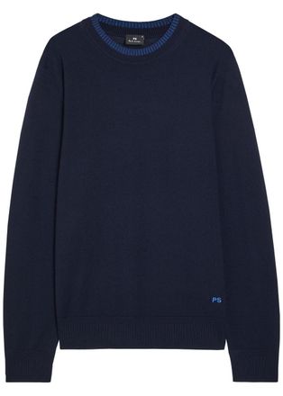 Paul Smith Logo-embroidered Merino Wool Jumper - Navy - Xxl