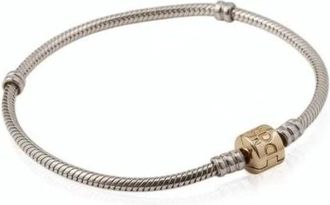 Pandora Armband met ton-sluiting en slangenketting - Dames - Armbanden - Grijs - ONE Size - Accessoires